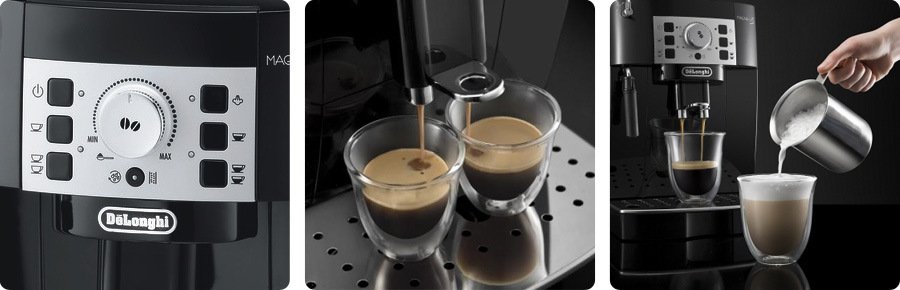 príprava kávy pomocou kávovaru DeLongi ECAM22.110B