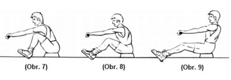 Cvičenie na nohy na veslovacom trenažéri