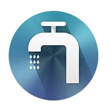 Vodovodní kohoutek-znak tekoucí vody