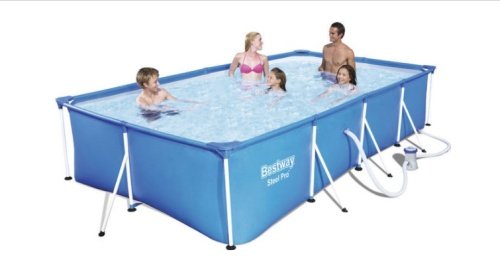 Modrý obdĺžniková bazén