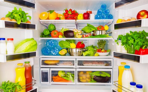 Potraviny uskladnené v chladničke