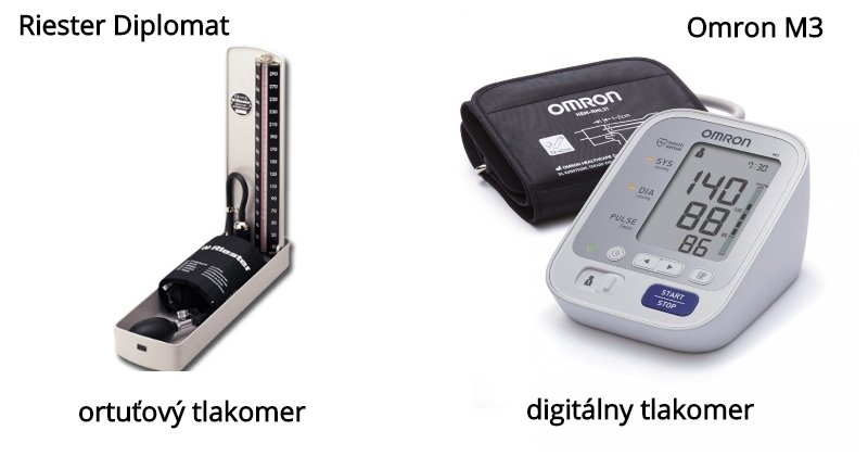 Ortuťový a digitálny tlakomer