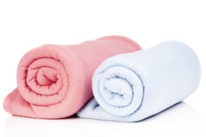 Ružová a biela detská deka