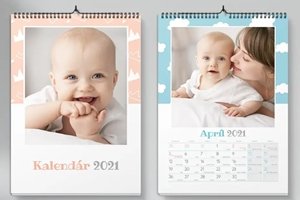 Nástenný kalendár s bábätkom a ženou