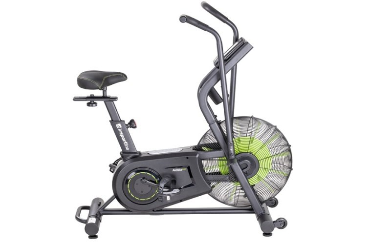 Sivý Air bike so zeleným ventilátorom