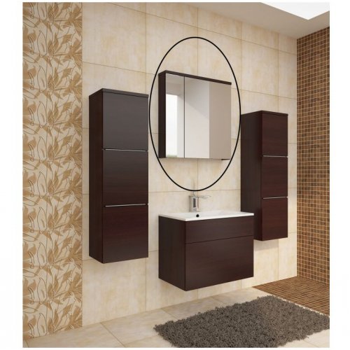 Kúpeľňová skrinka na stenu so zrkadlom Mason WE 14 – wenge