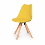 Súprava 2 žltých stoličiek s podnožím z bukového dreva loomi.design Eco