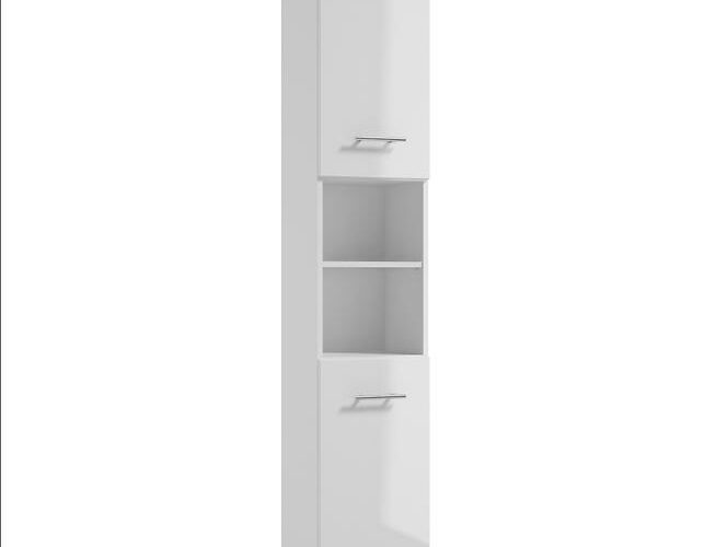 Vysoká skrinka do kúpeľne Bari C35 2D0S DSM biela