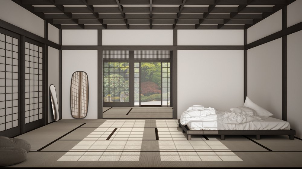 Futonová posteľ v minimalistickom dizajne