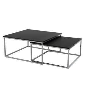 Set dvoch konferenčných stolíkov, čierna/chróm, AMIAS
