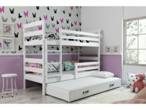 Detská poschodová posteľ s prístelkou ERYK 3 | biela