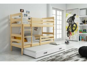 Detská poschodová posteľ s prístelkou ERYK 3 | borovica