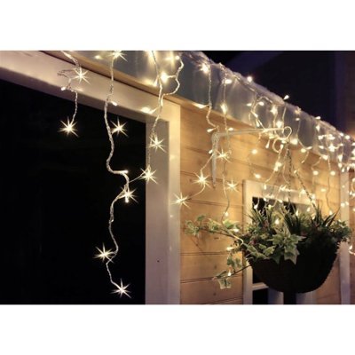 Solight LED vianočné záves, cencúle, 120 LED, 3m x 0,7m, prívod 6m, vonkajšie, teplé biele svetlo, pamäť,časovač, 1V40-WW