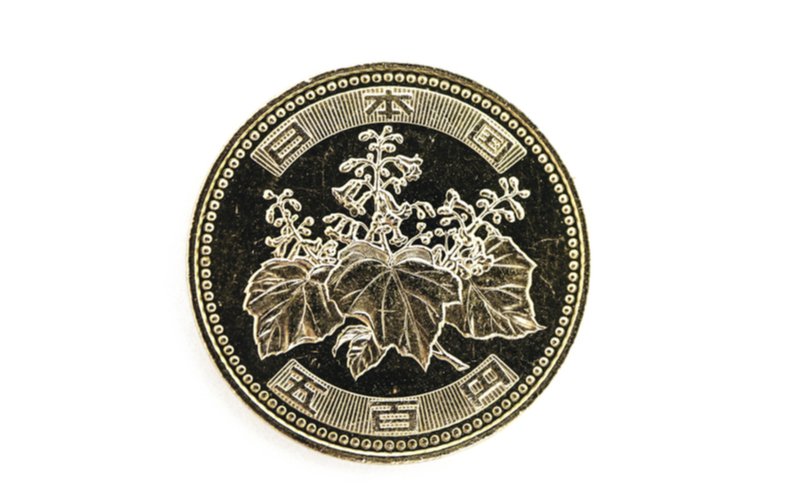Paulovnia na 500 jenovej minci