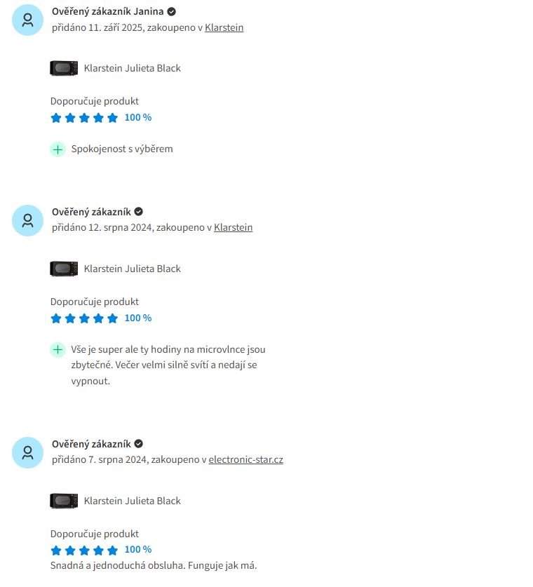 Klarstein Julieta - skúsenosti, hodnotenie Heureka CZ