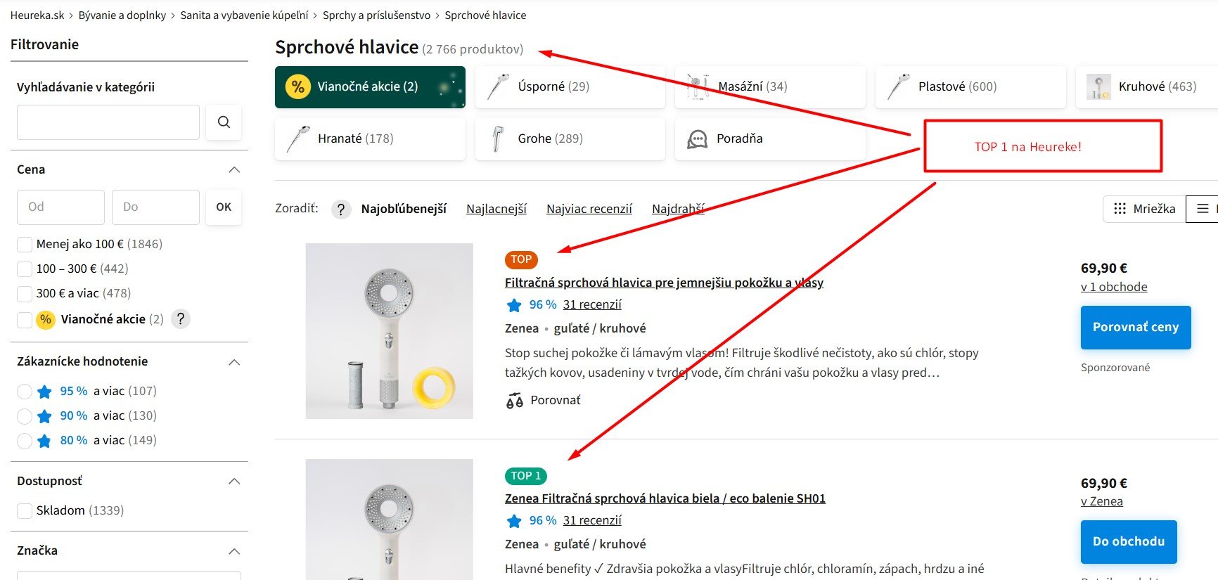 Zenea filtračná sprchová hlavica - TOP 1 na Heureke